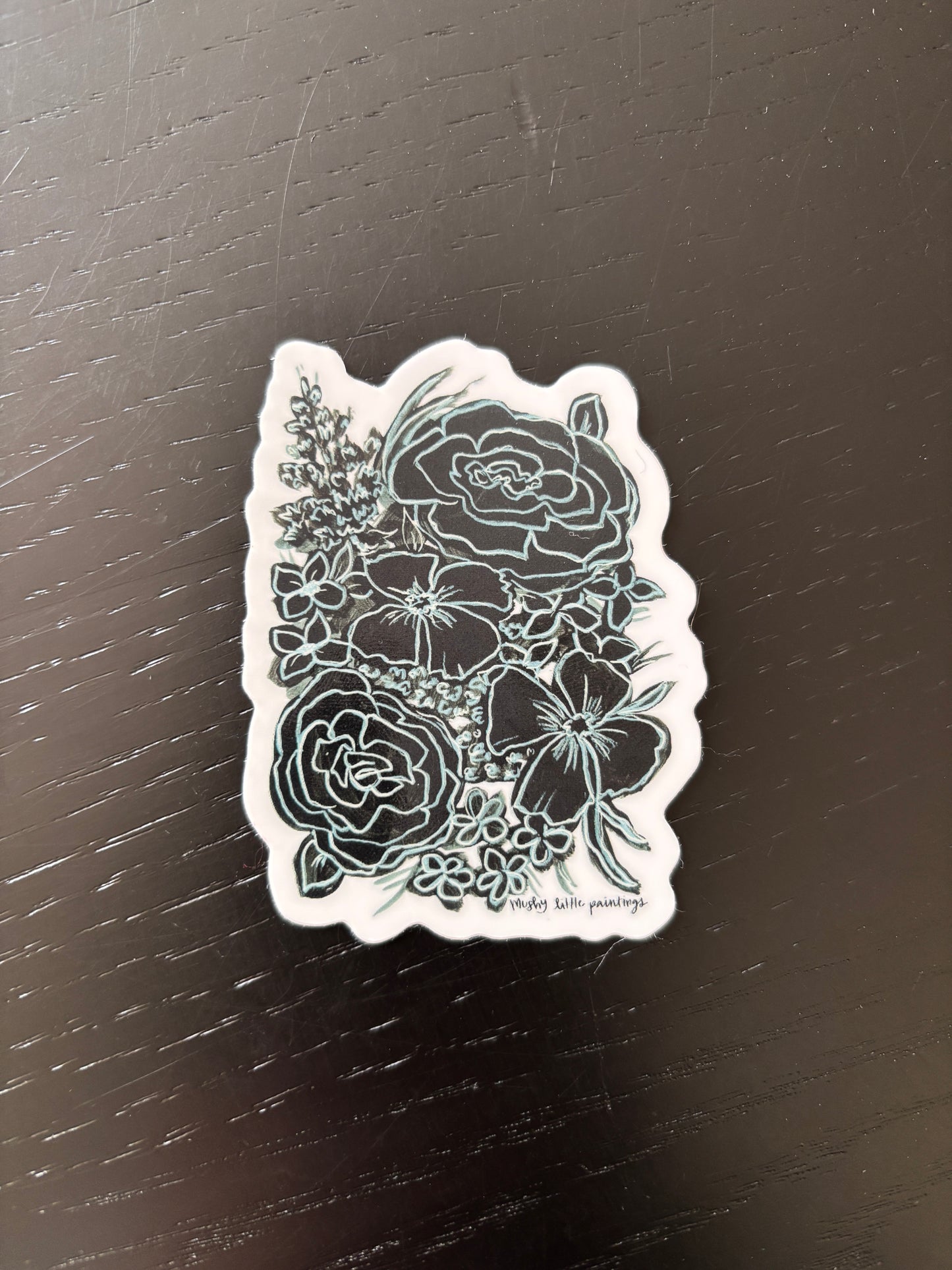 Paint It Black Rose Sticker