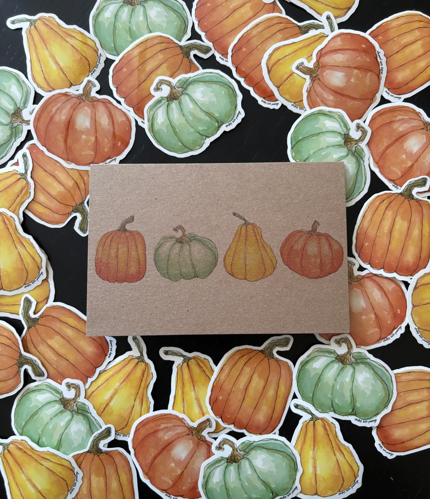 Four Little Pumpkins Greeting Card