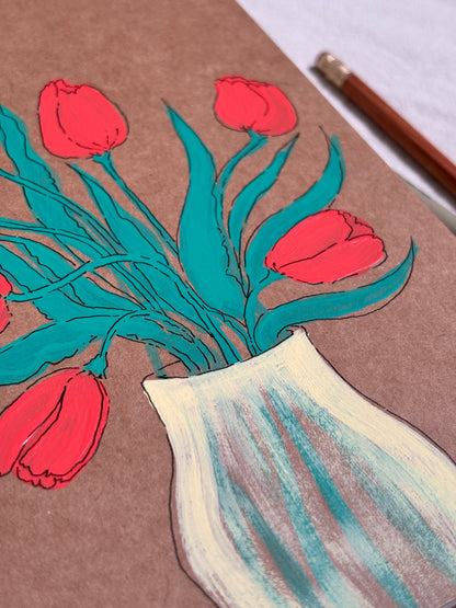 red tulip bouquet