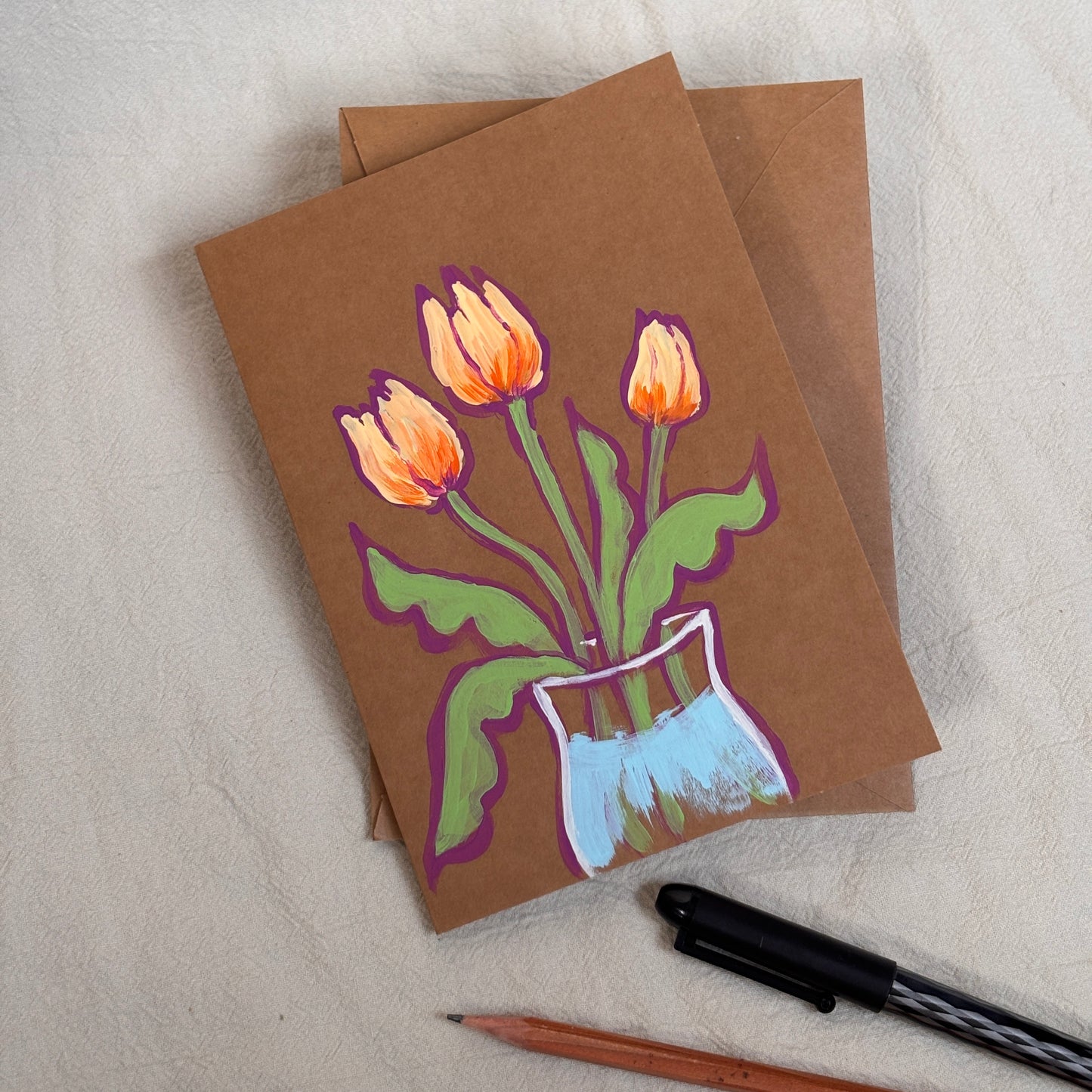bouquets - kraft paper card