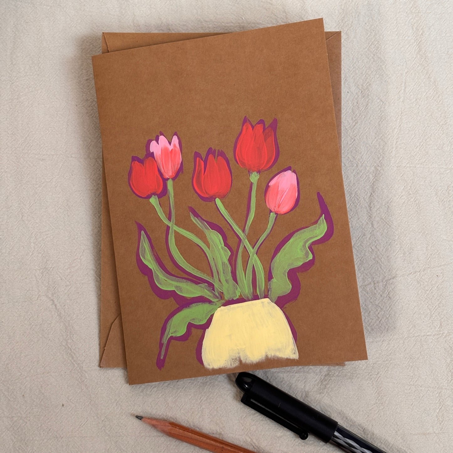 bouquets - kraft paper card