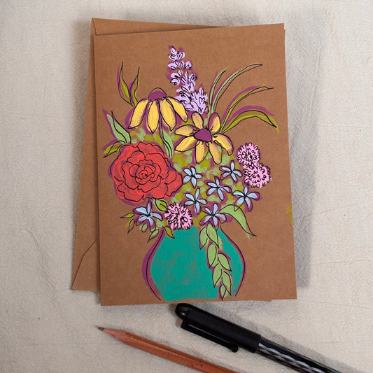 bouquets - kraft paper card