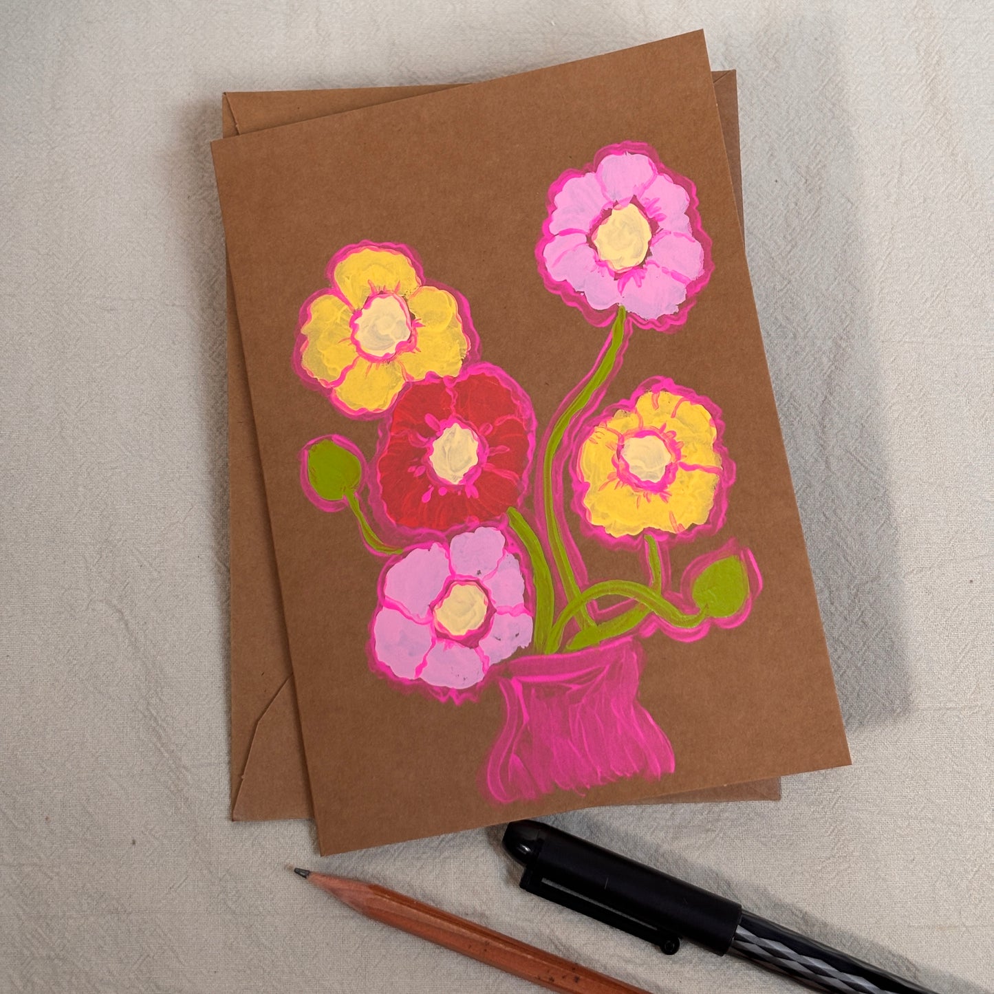 bouquets - kraft paper card