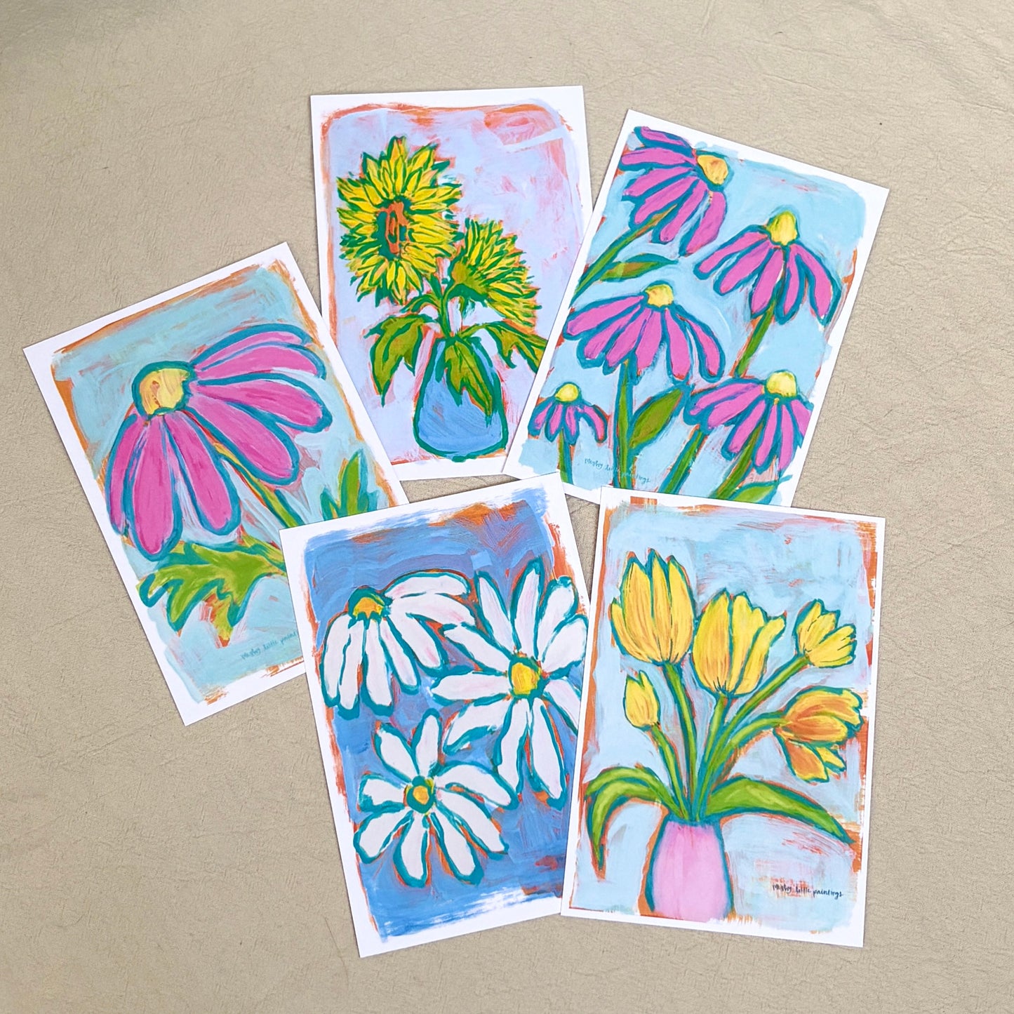pink petals - postcard print pack