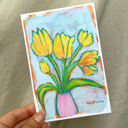 pink petals - postcard print pack