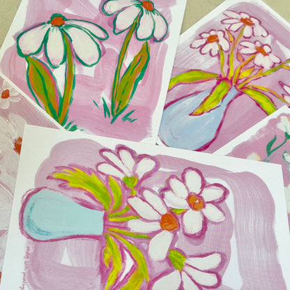 daisy - postcard print pack