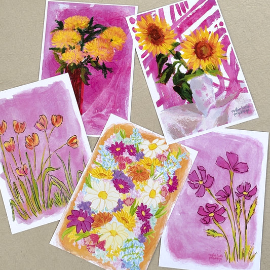 blooming - postcard print pack