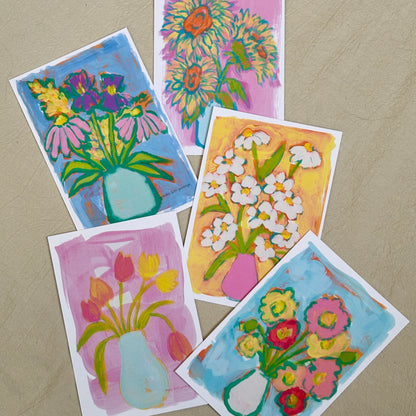 bouquets- postcard print pack