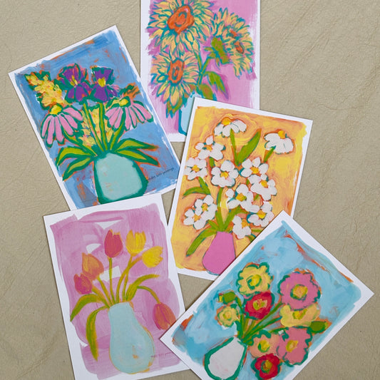 bouquets- postcard print pack