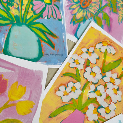 bouquets- postcard print pack