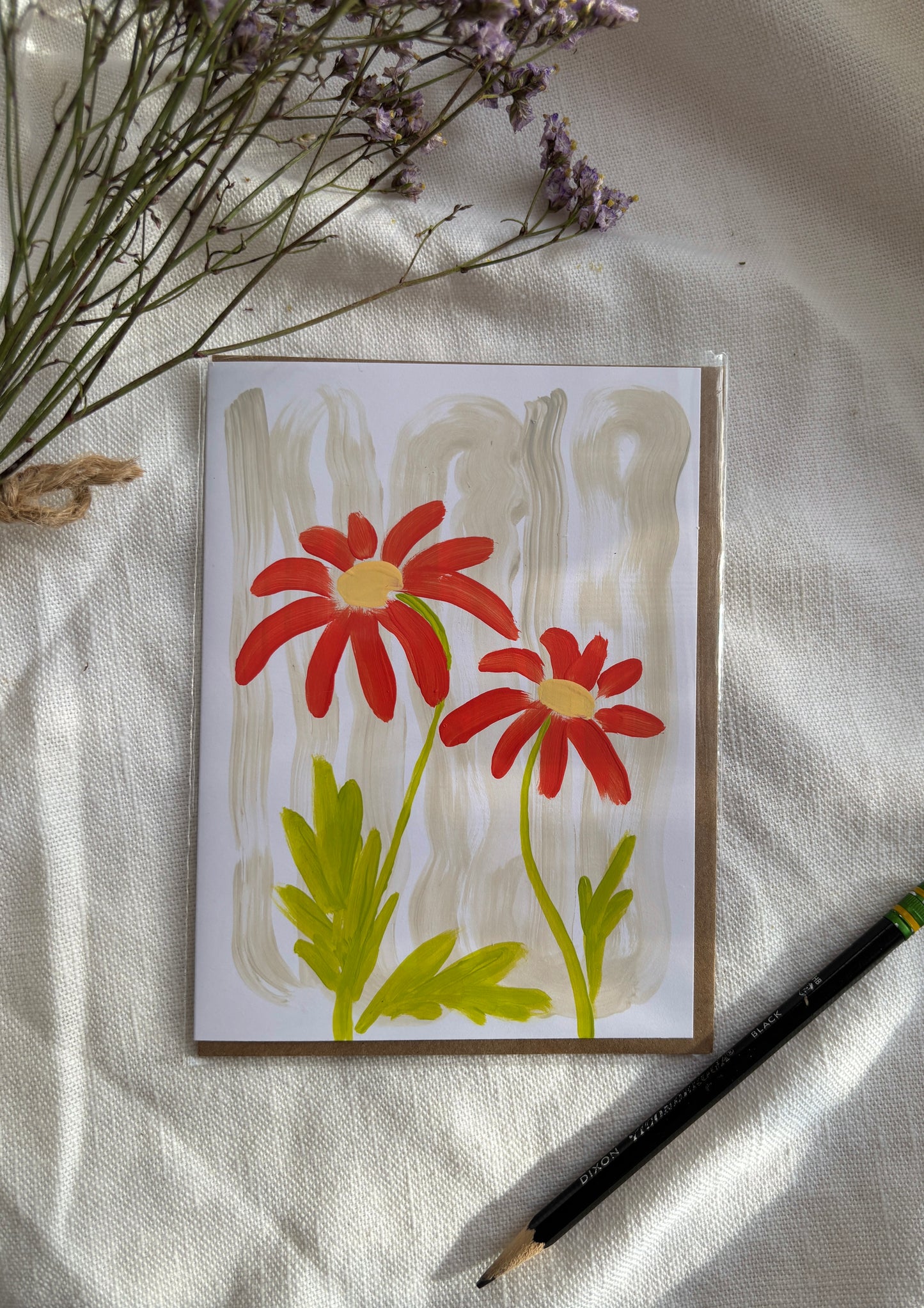 Red Daisy Greeting Card