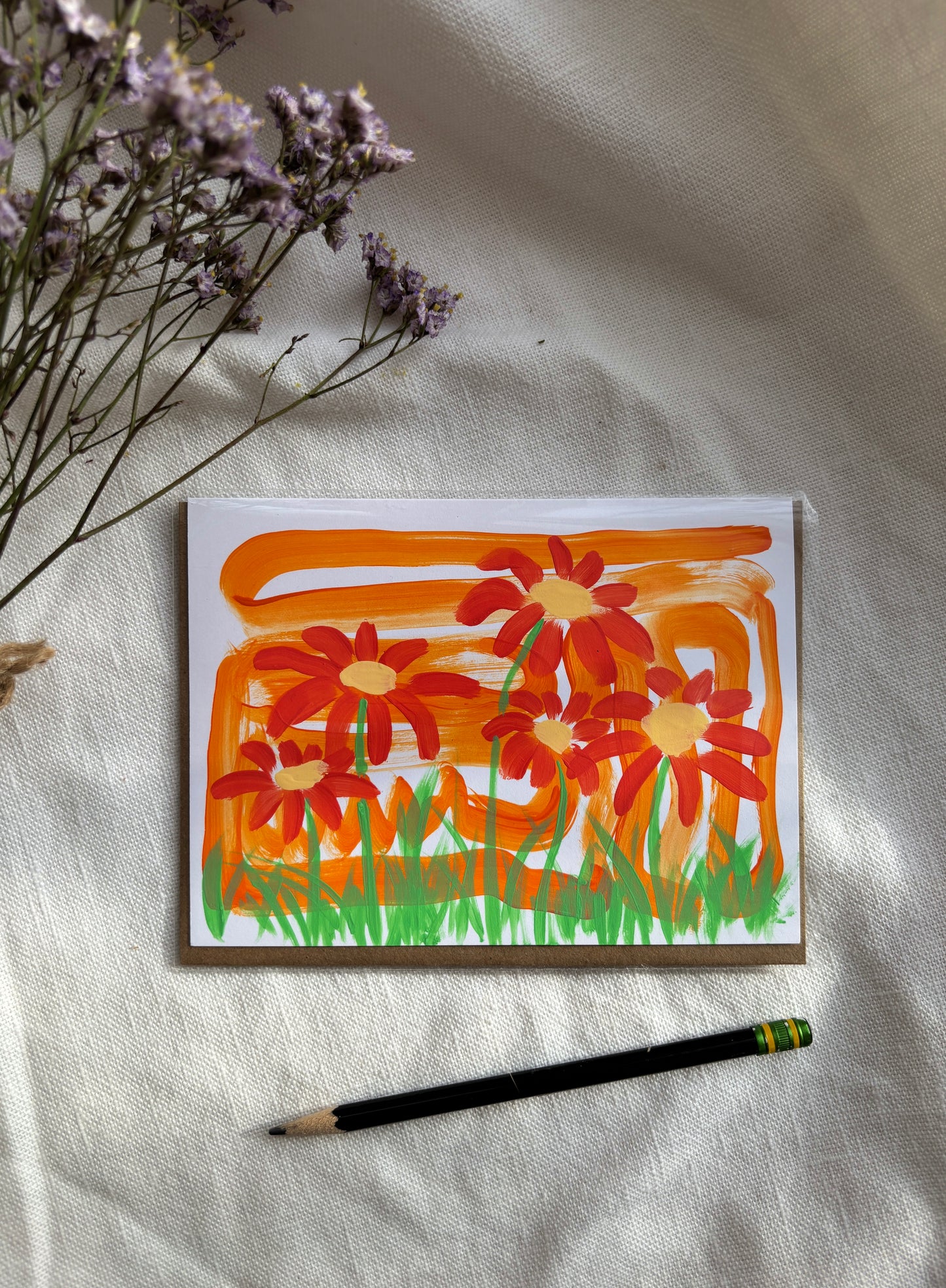 Red Daisy Greeting Card