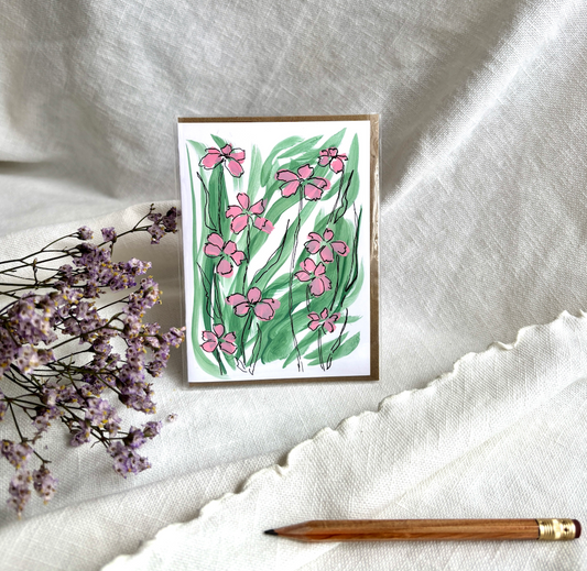 Pink Petals Greeting Card