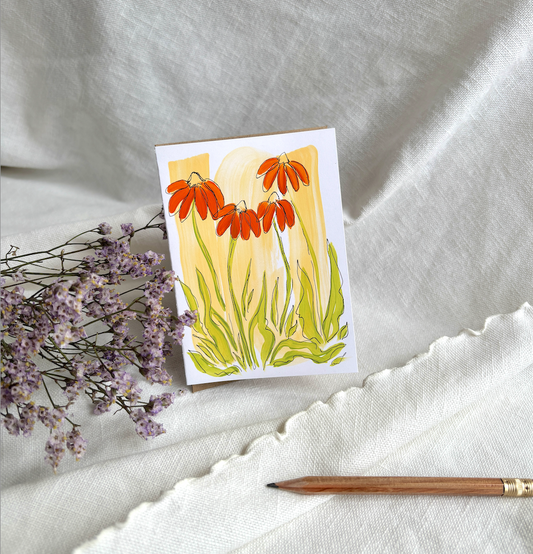 Orange Blooms Greeting Card