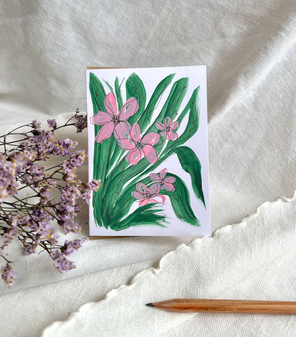 Pink Petals II Greeting Card