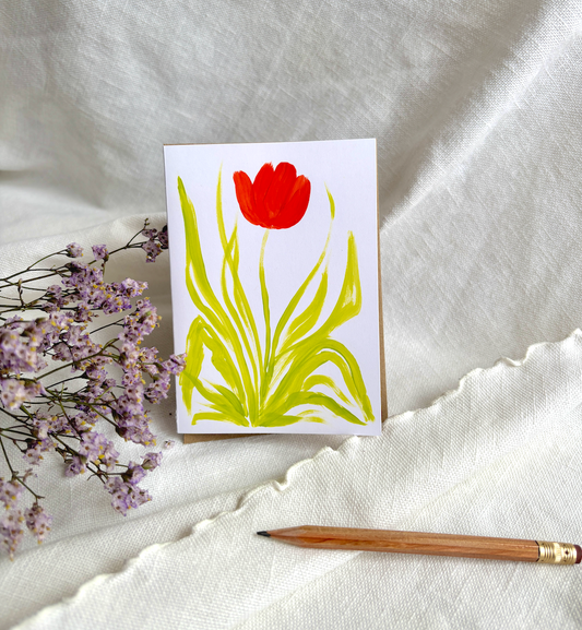 Red Tulip Greeting Card