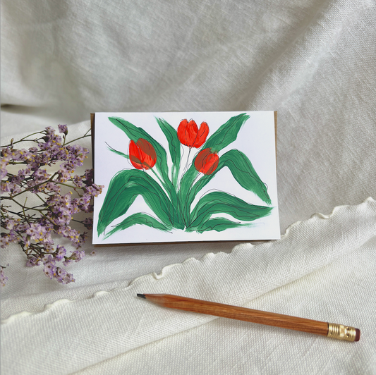 Red Tulips II Greeting Card
